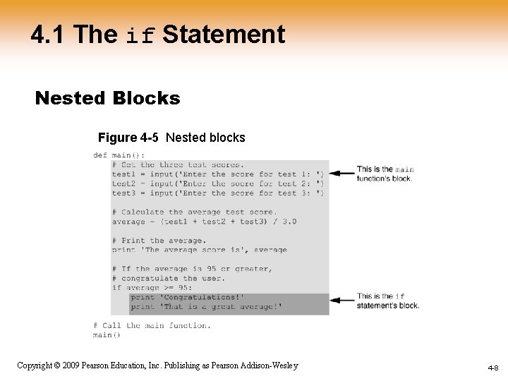 4. 1 The if Statement Nested Blocks Figure 4 -5 Nested blocks 1 -8