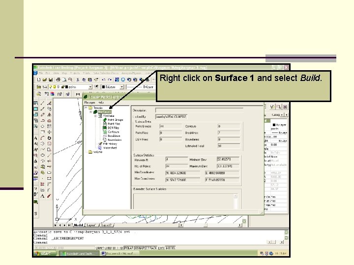 Right click on Surface 1 and select Build. 