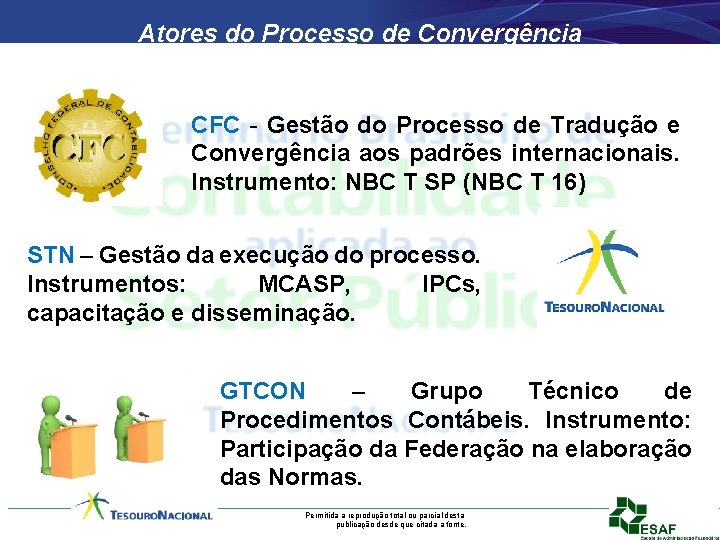 Atores do Processo de Convergência CFC - Gestão do Processo de Tradução e Convergência