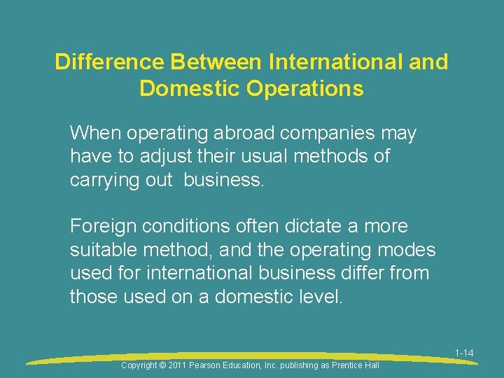 Difference Between International and Domestic Operations When operating abroad companies may have to adjust