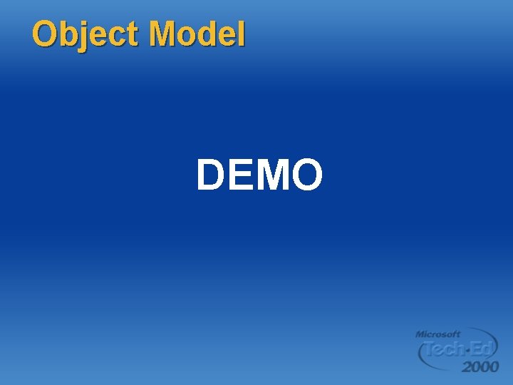 Object Model DEMO 