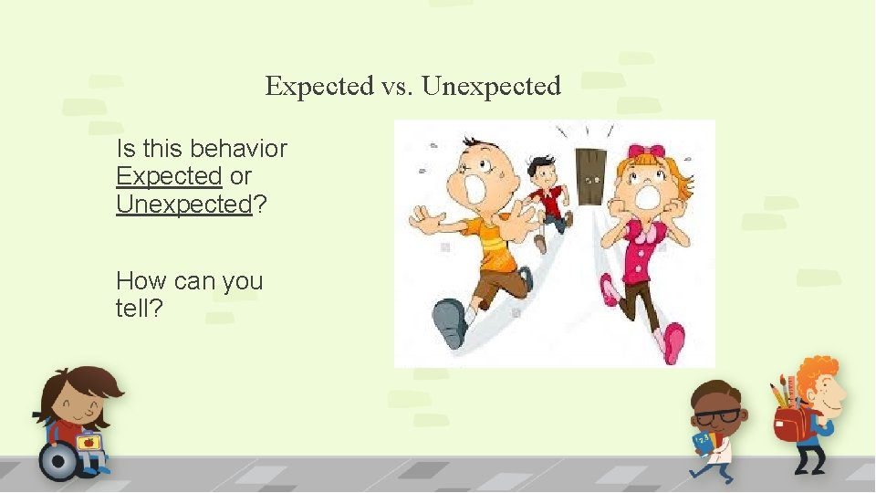 Expected vs. Unexpected Is this behavior Expected or Unexpected? How can you tell? 