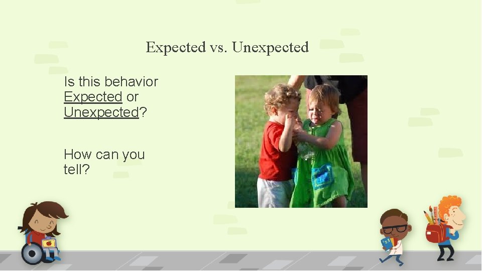 Expected vs. Unexpected Is this behavior Expected or Unexpected? How can you tell? 