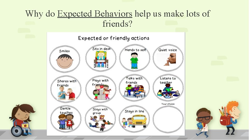 Why do Expected Behaviors help us make lots of friends? 