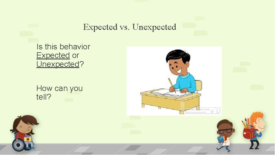 Expected vs. Unexpected Is this behavior Expected or Unexpected? How can you tell? 