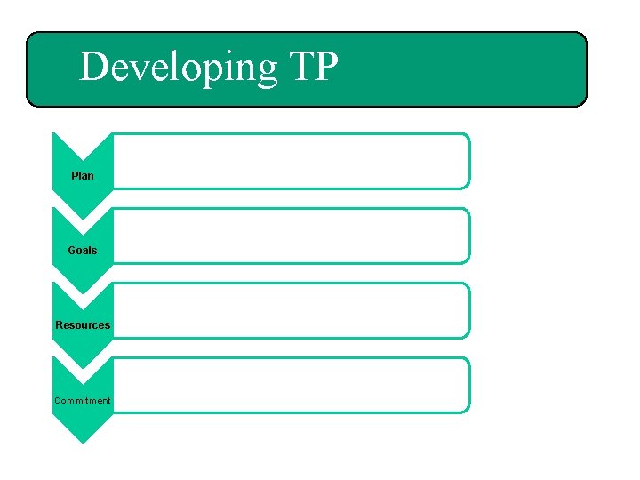 Developing TP Plan Goals Resources Commitment 