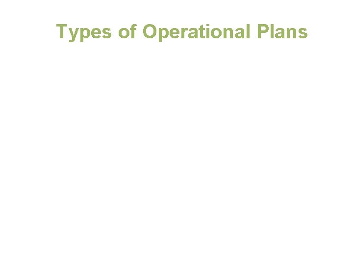 Types of Operational Plans 