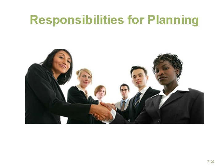 Responsibilities for Planning 7– 25 