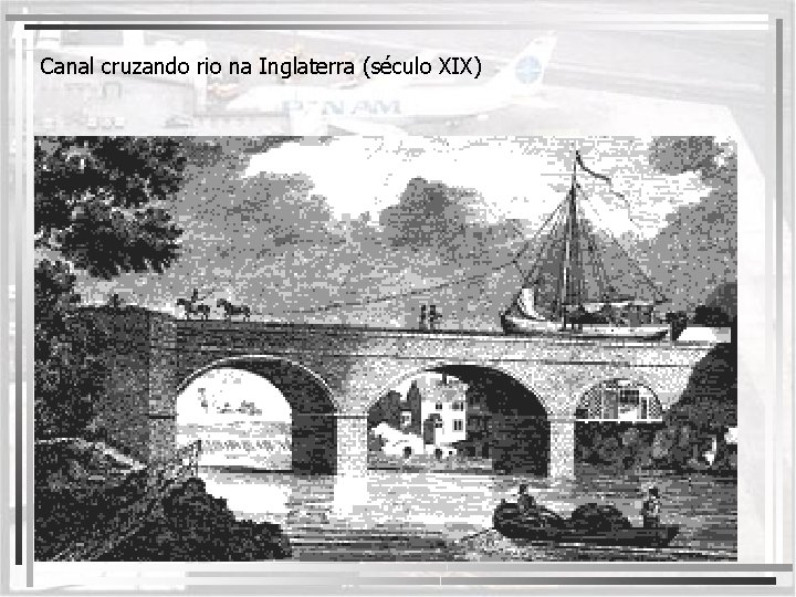 Canal cruzando rio na Inglaterra (século XIX) 