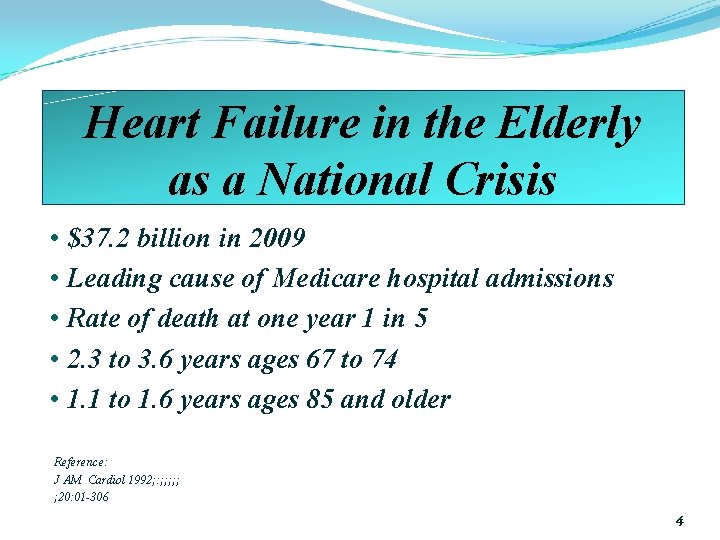 Heart Failure in the Elderly as a National Crisis • $37. 2 billion in