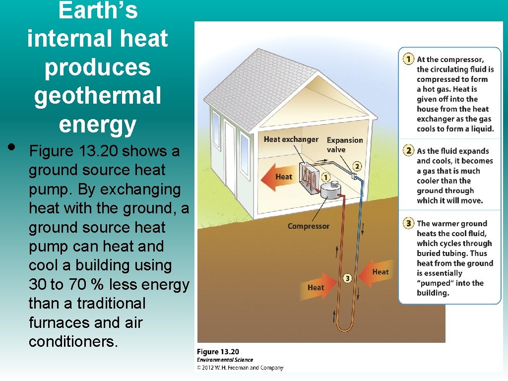  • Earth’s internal heat produces geothermal energy Figure 13. 20 shows a ground