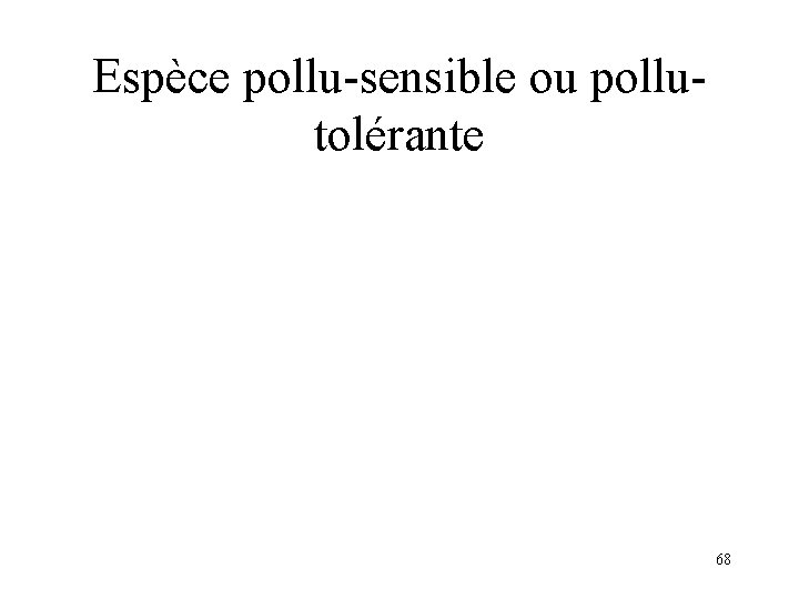 Espèce pollu-sensible ou pollutolérante 68 