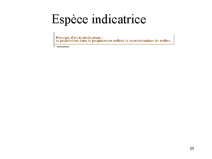 Espèce indicatrice 69 