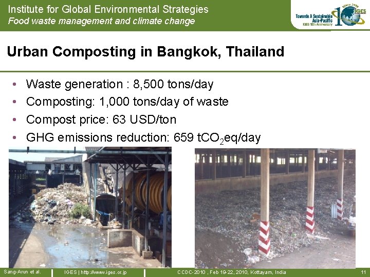 Institute for Global Environmental Strategies Food waste management and climate change Urban Composting in