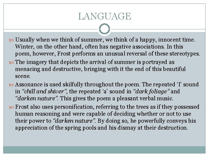 LANGUAGE Usually when we think of summer, we think of a happy, innocent time.