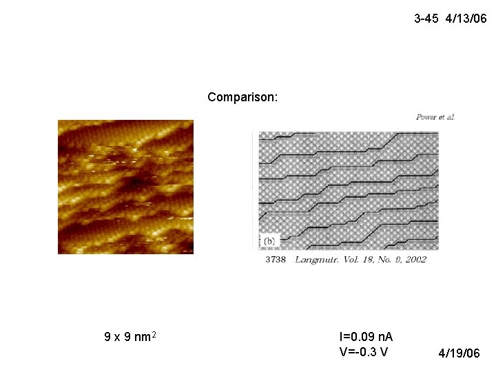 3 -45 4/13/06 Comparison: 9 x 9 nm 2 I=0. 09 n. A V=-0.