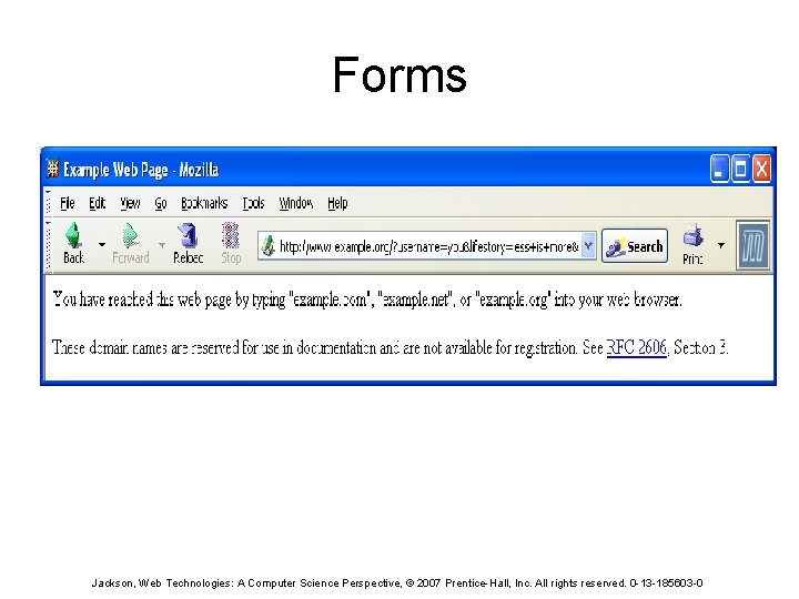 Forms Jackson, Web Technologies: A Computer Science Perspective, © 2007 Prentice-Hall, Inc. All rights