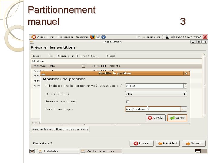 Partitionnement manuel 3 