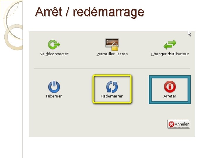 Arrêt / redémarrage 