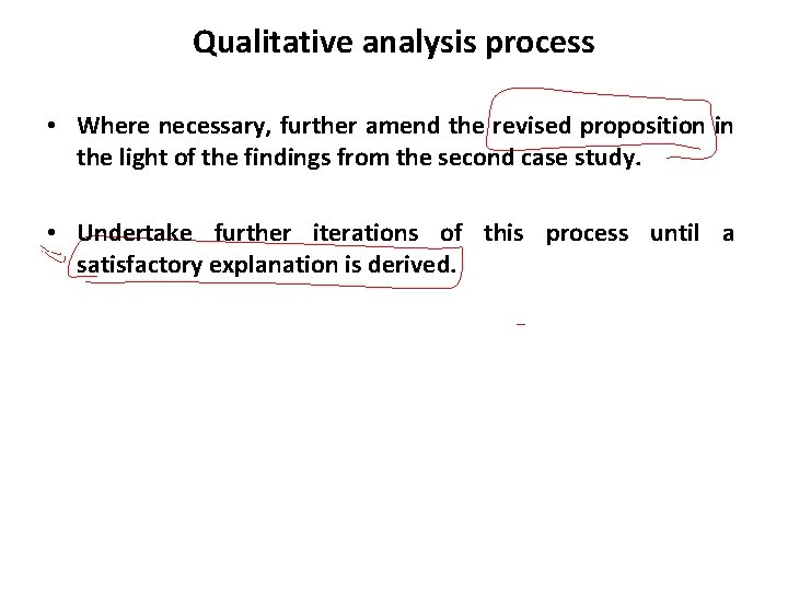 Qualitative analysis process • Where necessary, further amend the revised proposition in the light Qualitative analysis process • Where necessary, further amend the revised proposition in the light