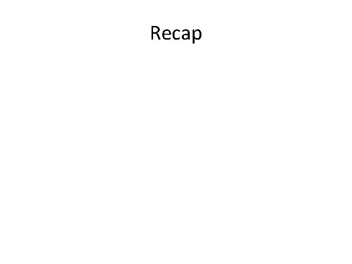 Recap Recap
