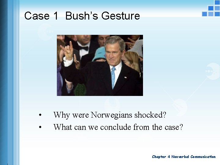 Case 1 Bush’s Gesture • • Why were Norwegians shocked? What can we conclude