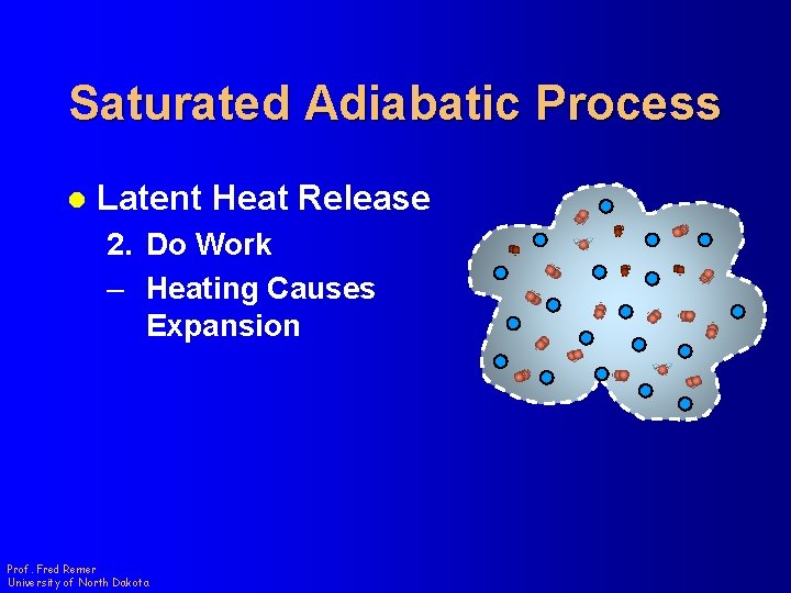 Saturated Adiabatic Process l Latent Heat Release 2. Do Work – Heating Causes Expansion