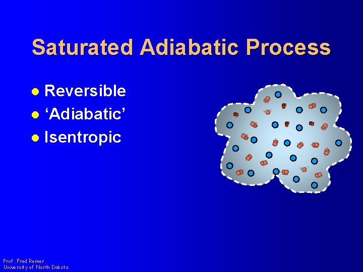 Saturated Adiabatic Process Reversible l ‘Adiabatic’ l Isentropic l Prof. Fred Remer University of