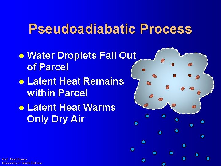 Pseudoadiabatic Process Water Droplets Fall Out of Parcel l Latent Heat Remains within Parcel