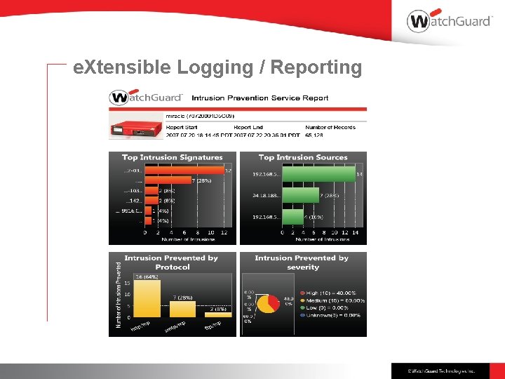 e. Xtensible Logging / Reporting 