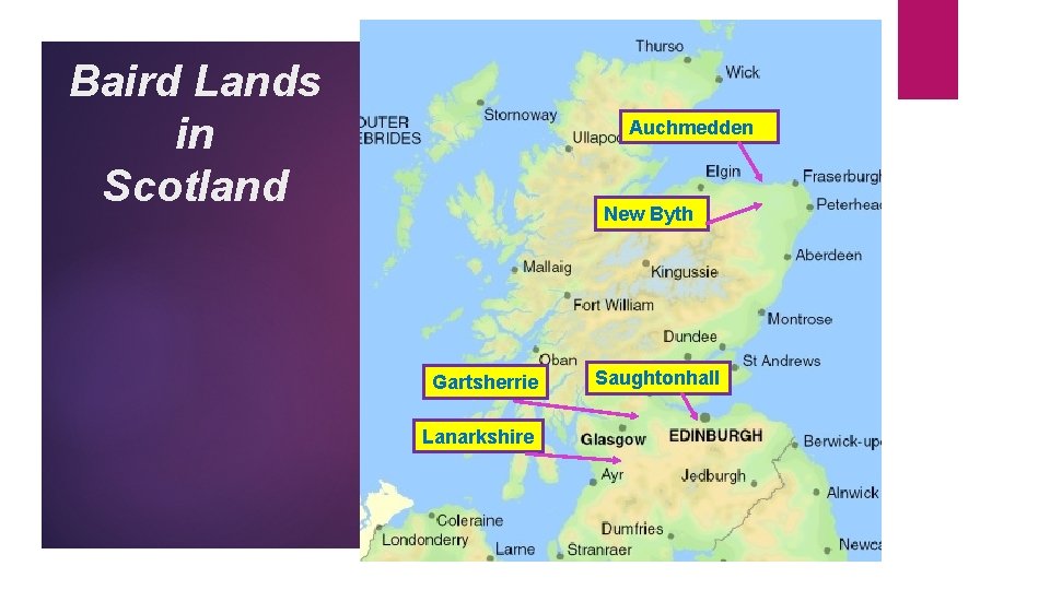 Baird Lands in Scotland Auchmedden New Byth Gartsherrie Lanarkshire Saughtonhall 