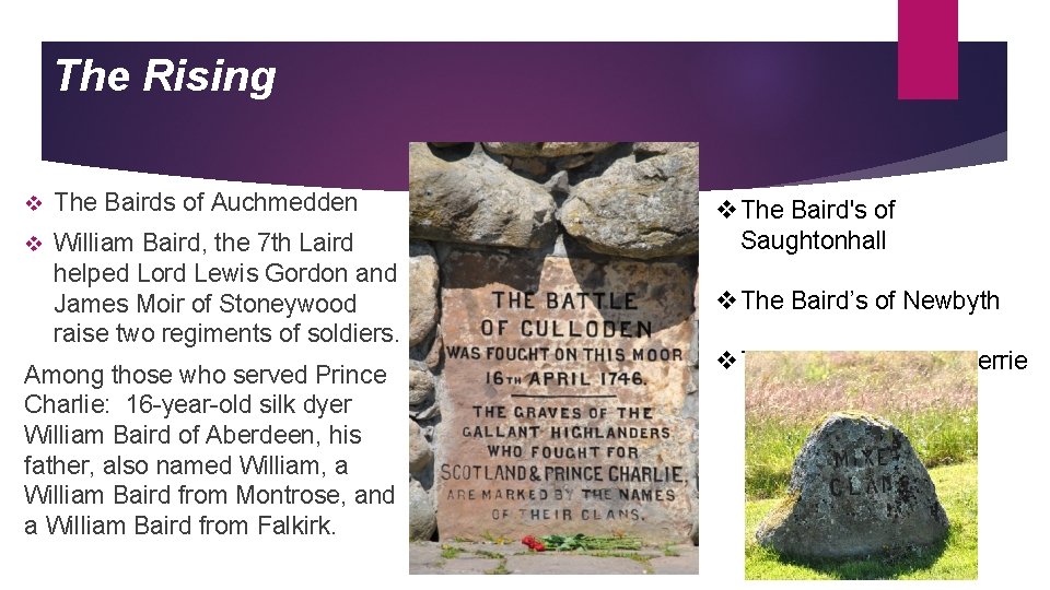 The Rising v The Bairds of Auchmedden v William Baird, the 7 th Laird