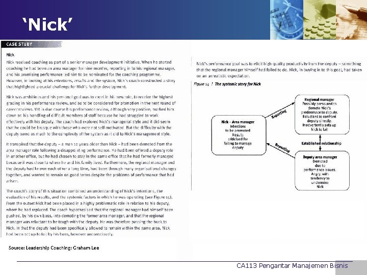 ‘Nick’ CA 113 Pengantar Manajemen Bisnis 