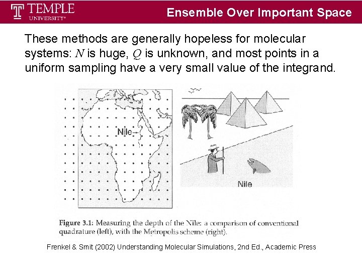 Ensemble Over Important Space These methods are generally hopeless for molecular systems: N is Ensemble Over Important Space These methods are generally hopeless for molecular systems: N is