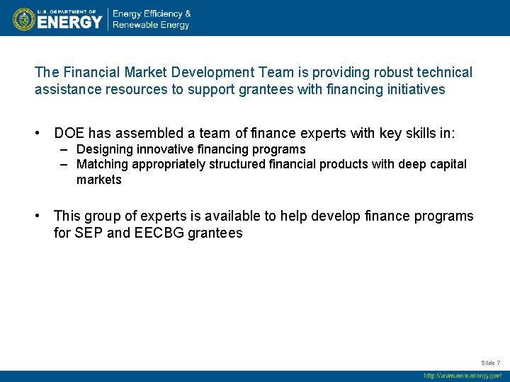 The Financial Market Development Team is providing robust technical assistance resources to support grantees