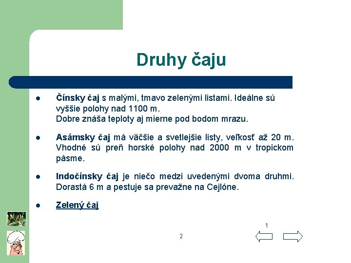 Druhy čaju l Čínsky čaj s malými, tmavo zelenými listami. Ideálne sú vyššie polohy