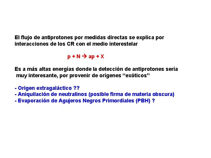 El flujo de antiprotones por medidas directas se explica por interacciones de los CR