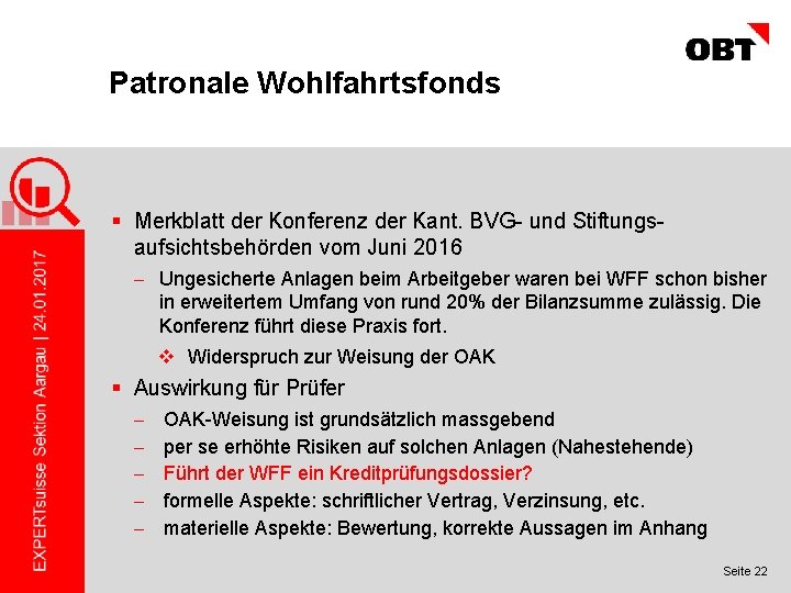 Patronale Wohlfahrtsfonds § Merkblatt der Konferenz der Kant. BVG- und Stiftungsaufsichtsbehörden vom Juni 2016