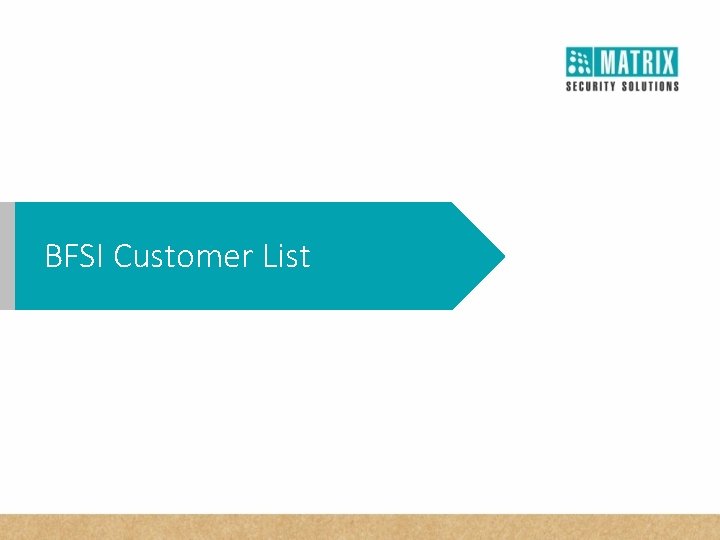 BFSI Customer List 