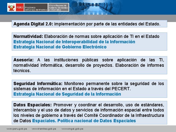 Agenda Digital 2. 0: implementación por parte de las entidades del Estado. Normatividad: Elaboración