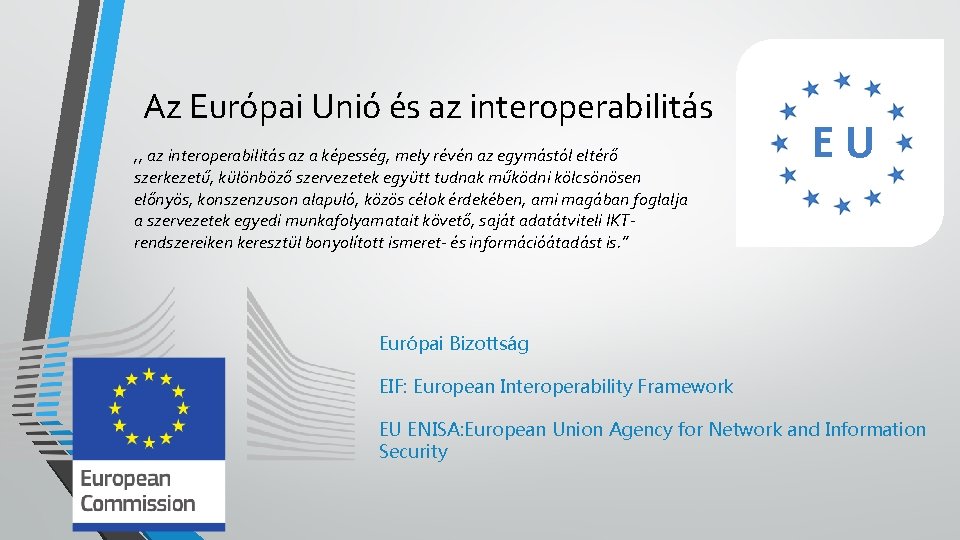 Az Európai Unió és az interoperabilitás , , az interoperabilitás az a képesség, mely