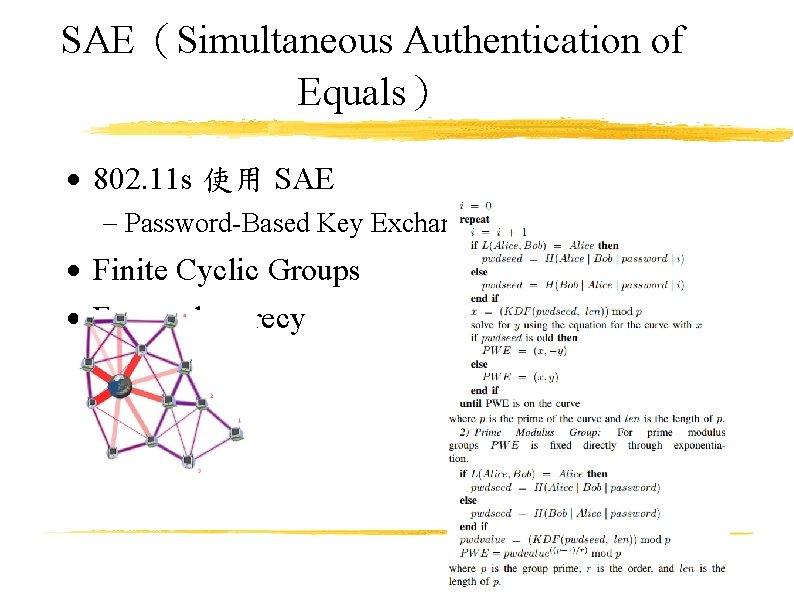SAE（Simultaneous Authentication of Equals） 802. 11 s 使用 SAE Password-Based Key Exchange for Mesh