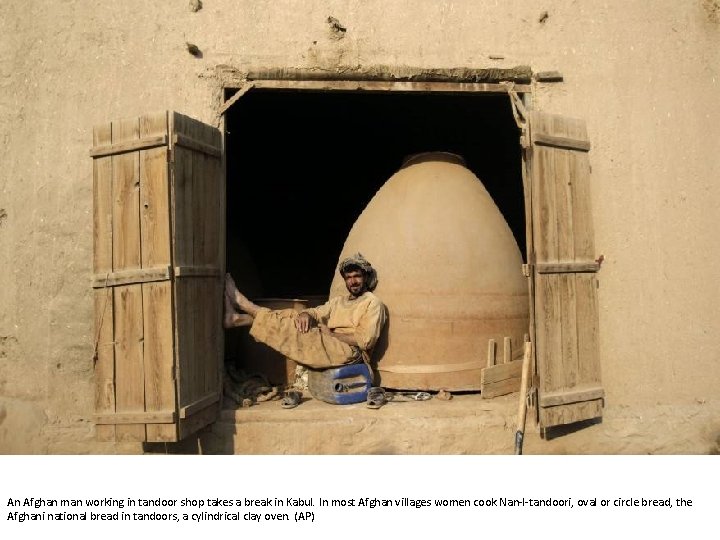 An Afghan man working in tandoor shop takes a break in Kabul. In most