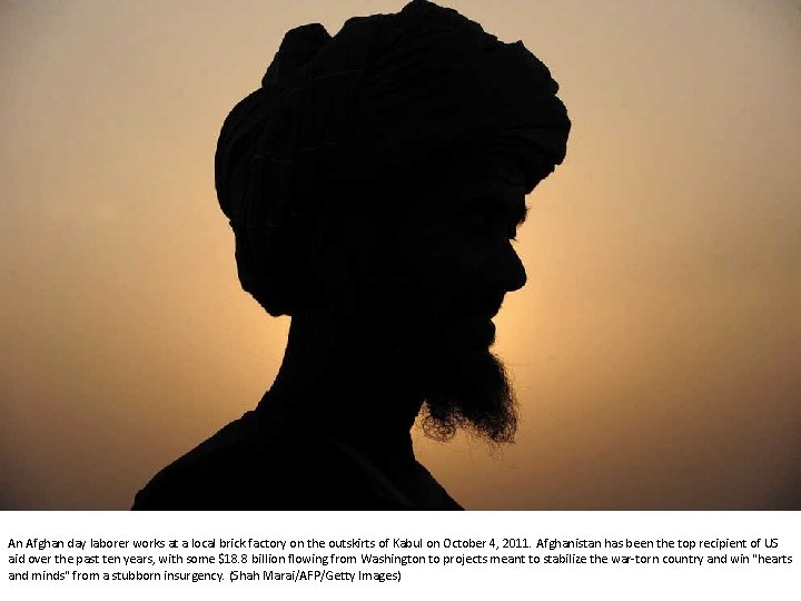 An Afghan day laborer works at a local brick factory on the outskirts of