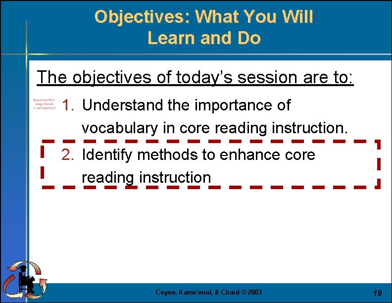 Objectives: What You Will Learn and Do The objectives of today’s session are to: