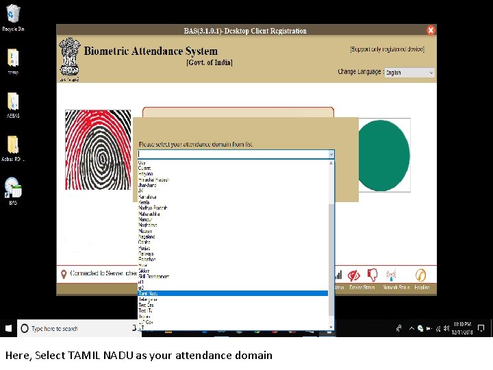 Here, Select TAMIL NADU as your attendance domain 