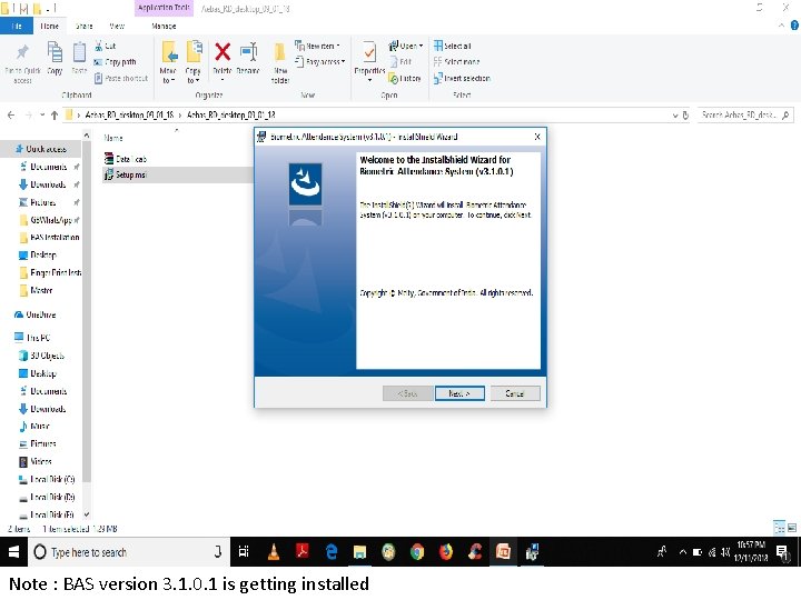 Note : BAS version 3. 1. 0. 1 is getting installed 