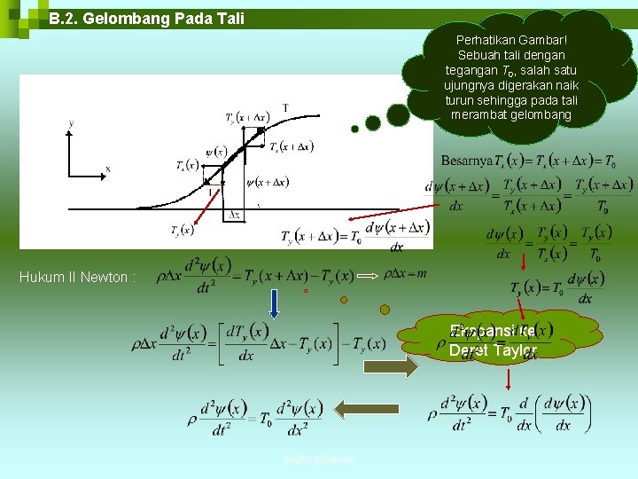 B. 2. Gelombang Pada Tali Perhatikan Gambar! Sebuah tali dengan tegangan T 0, salah