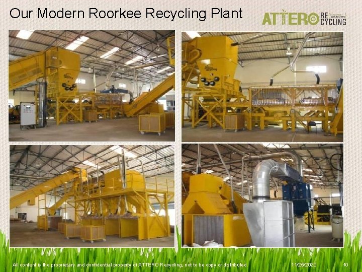 Our Modern Roorkee Recycling Plant All content is the proprietary and confidential property of