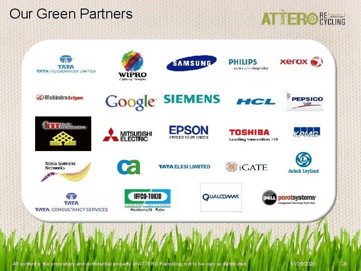 Our Green Partners All content is the proprietary and confidential property of ATTERO Recycling,